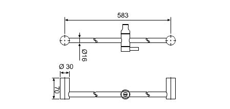 Barra de chuveiro 60cm - Série techno 465 - Ref.: 34501TH - CIFIAL